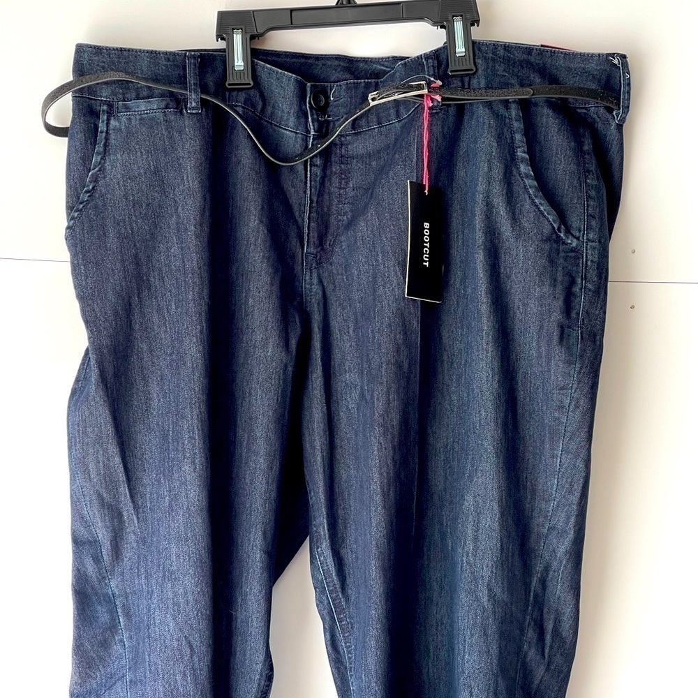 Torrid Jeans Glitter Belt Denim Bootcut Jeans Stretch Relaxed Plus Size 24R